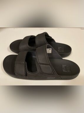 Men’s Reef Cushion Tradewind Black Adjustable Double-Strap Slide Sandals